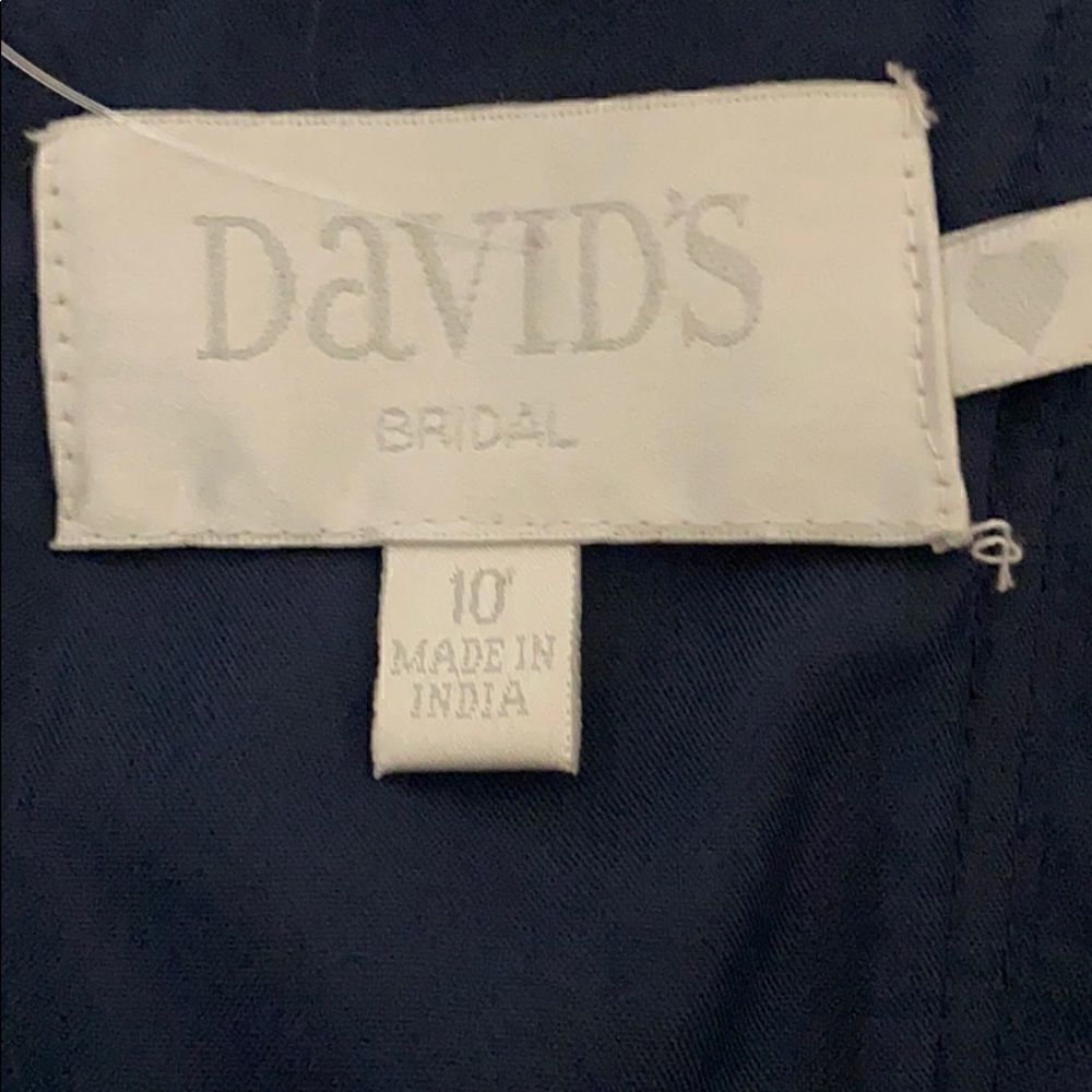 David’s Bridal navy blue beaded top dress - Picture 5 of 5